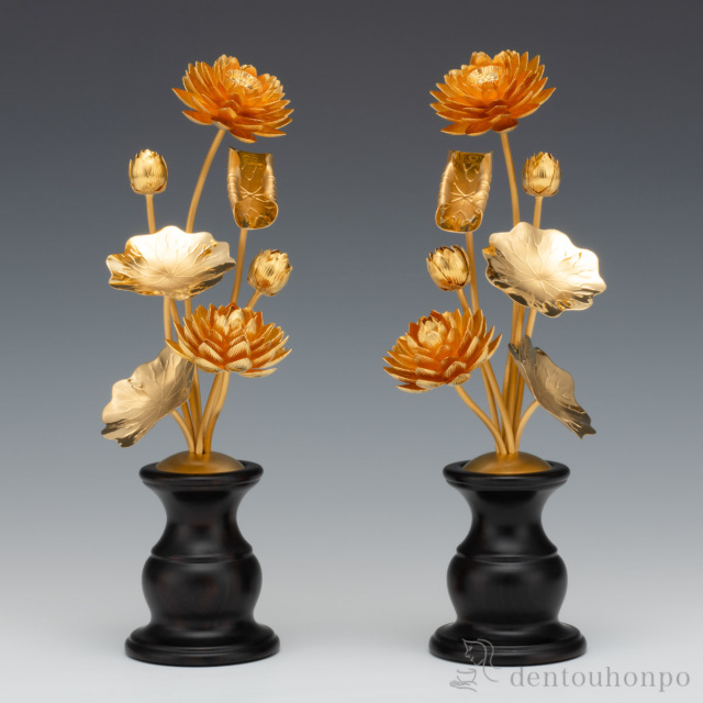 送料無料】 純金 蓮常花揃 7本立 440g / お寺 仏壇 ブランド おすすめ