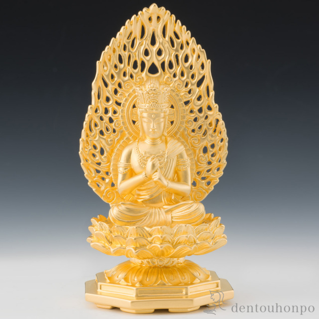【送料無料】純金 大日如来 90g≪1ヶ月程で出荷予定≫ ( 木札名入れ有料 仏壇 寺院 仏様 日本 仏具 東京銀器（金工芸） )
