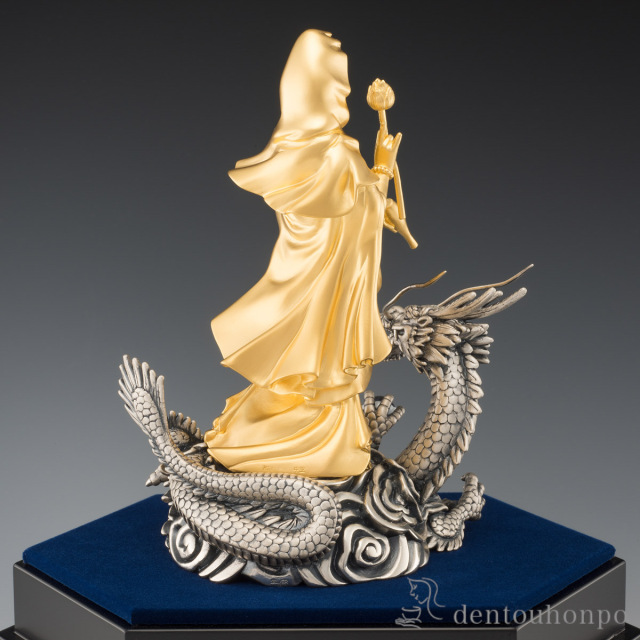 送料無料】 純金/銀製 龍上観音 純金75g / 仏壇 寺院 仏様 日本 仏具