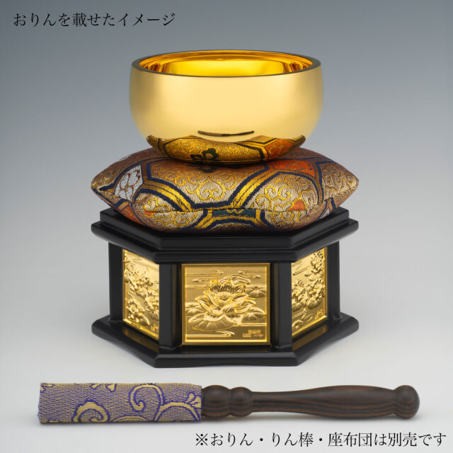 送料無料】 純金 飾り付りん台 蓮 純金38g おりん3.0寸用 / お寺 仏壇