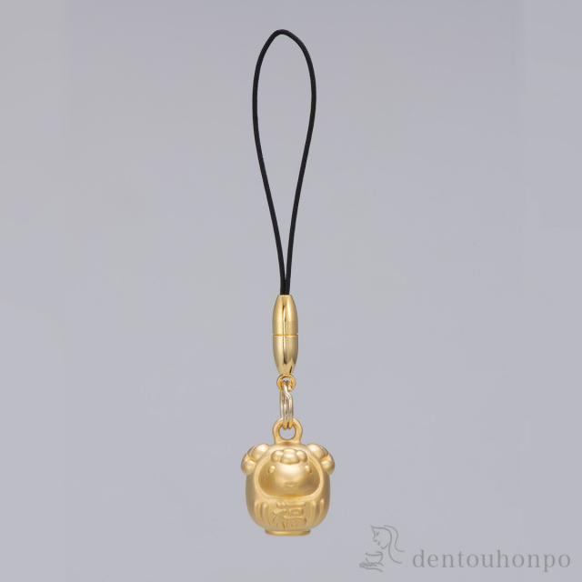 【送料無料】純金製 干支 だるま ストラップ 「未」 K24 2.5g≪在庫確認後、10~14営業日程で出荷≫ ( 未 羊 十二支 2027年 開運 縁起物 東京銀器（金工芸） お正月 新年 )