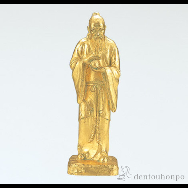 【送料無料】銅製 不老長寿 金箔仕上げ 大≪在庫確認後、1~3営業日で出荷≫ ( 木札名入れ有料 置物 幸運 風水 縁起物 人気 高岡銅器 )