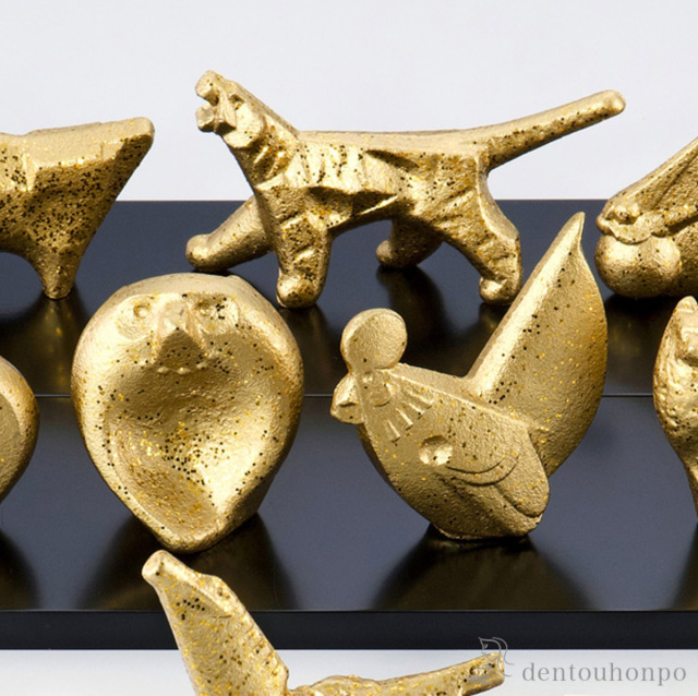 送料無料】 三枝惣太郎 十二支セット 木製塗板2枚・プラスチック台1