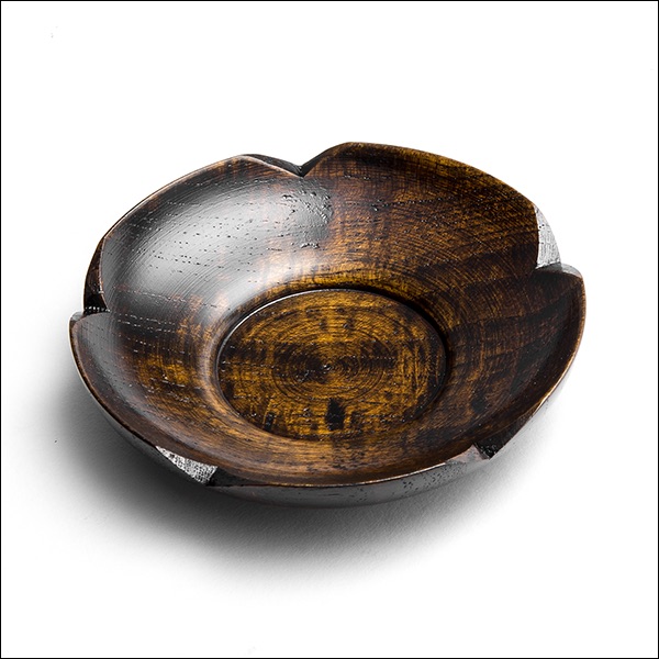 五刃梅茶托 黒スリ 105mm 1枚≪売り切れました≫ ( 茶たく 湯のみ 湯呑み 日本茶 おすすめ 山中漆器 )