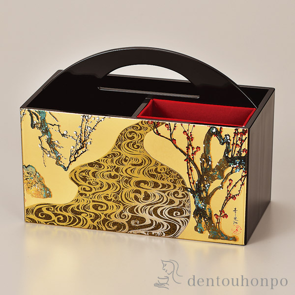 リモコンBOX 光琳梅≪在庫確認後、1~3営業日で出荷≫ ( 名入れ有料 アクセサリー入れ 収納ボックス ケース BOX 宝物 山中漆器 )