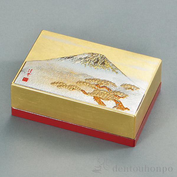 名刺入れ 白富士 金≪在庫確認後、1~3営業日で出荷≫ ( メンズ レディース 名刺ケース カードケース 女性 山中漆器 )