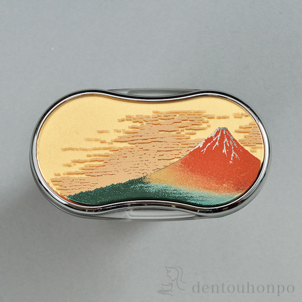 漆芸LEDルーペ 赤富士 金≪在庫確認後、1~3営業日で出荷≫ ( 名入れ有料 ライト付き LED 読書 携帯 人気 山中漆器 )