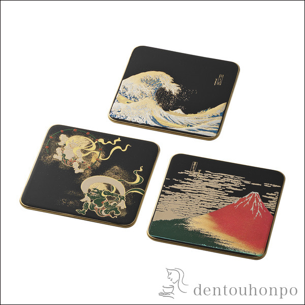 コースター 3P≪在庫確認後、1~3営業日で出荷≫ ( 名入れ有料 デザイン フリーカップ ビールグラス 湯のみ 人気 山中漆器 )