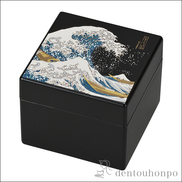 姫小箱 波 鏡付≪在庫確認後、1~3営業日で出荷≫ ( 名入れ有料 アクセサリー入れ 収納ボックス ケース BOX 宝物 山中漆器 )