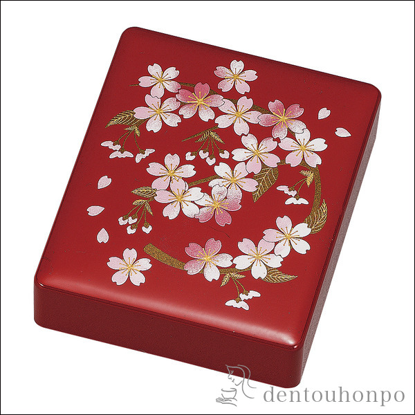 印鑑ケース 赤 さくら野≪在庫確認後、1~3営業日で出荷≫ ( 名入れ有料 アクセサリー入れ 収納ボックス ケース お祝い 女性 山中漆器 )