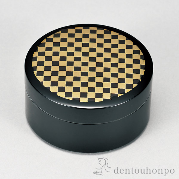 アクセサリーケース 市松 黒 3号≪在庫確認後、1~3営業日で出荷≫ ( 名入れ有料 アクセサリー入れ 収納ボックス ケース BOX 宝物 山中漆器 )