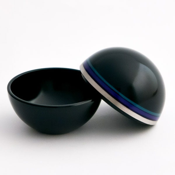 球型小物入れ 黒 / 手作り サイドテーブル チェスト リビング 人気