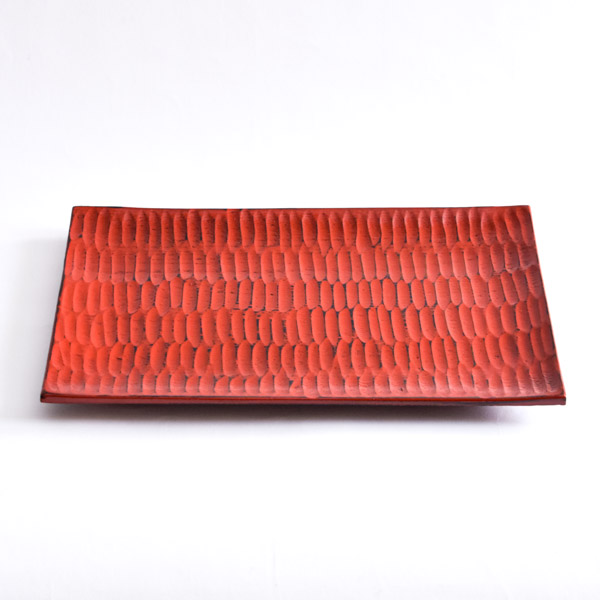 さざなみ皿 根来≪在庫確認後、1~3営業日で出荷≫ ( 角皿 長皿 焼き魚 さんま おしゃれ 山中漆器 )