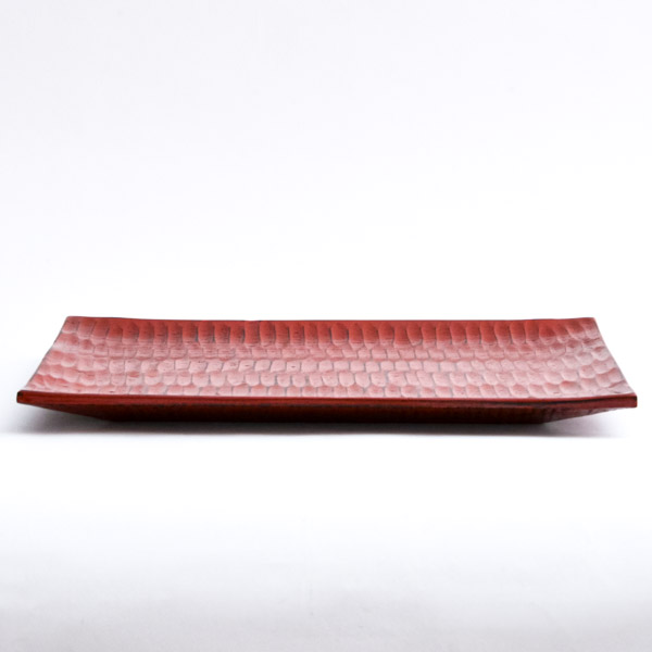 さざなみ皿 根来 / 角皿 長皿 焼き魚 さんま おしゃれ 山中漆器 ≪在庫