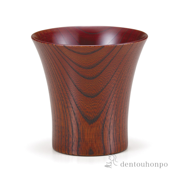 カップ Keyaki　Cup レッド　≪在庫確認後、1~3営業日で出荷≫ ( 焼酎グラス ビアカップ ビールグラス フリーカップ グラス 山中漆器 )