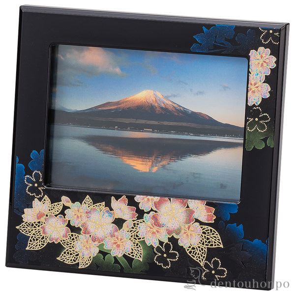 ピクチャー 輝桜≪在庫確認後、1~3営業日で出荷≫ ( 名入れ有料 写真立て フォトフレーム 写真たて おしゃれ かわいい 山中漆器 )