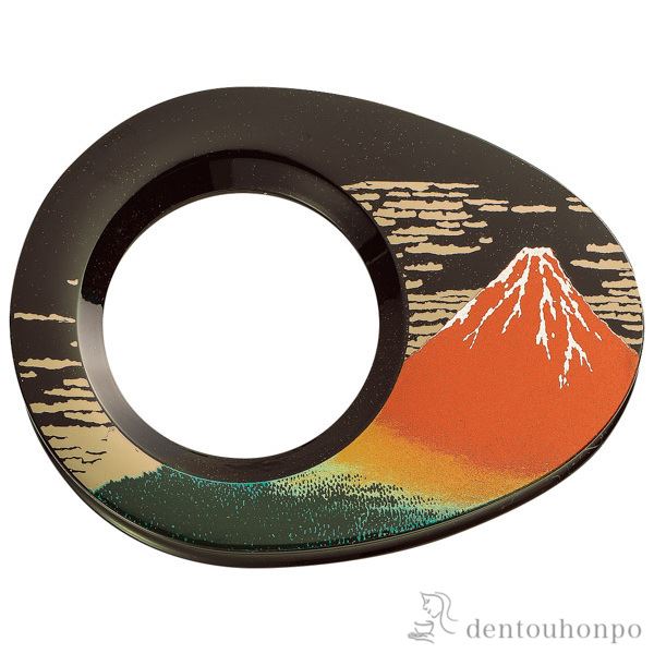 漆芸ルーペ 赤富士（B）≪在庫確認後、1~3営業日で出荷≫ ( 名入れ有料 ライト付き LED 読書 携帯 人気 山中漆器 )