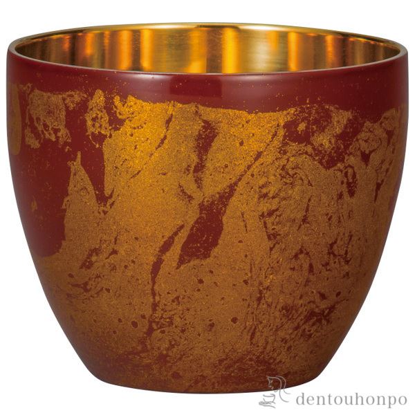 【送料無料】漆磨2重ぐい呑み 白檀 赤≪在庫確認後、1~3営業日で出荷≫ ( 漆磨 ぐいのみ 盃 酒器 保冷 保温 日本酒 山中漆器 )