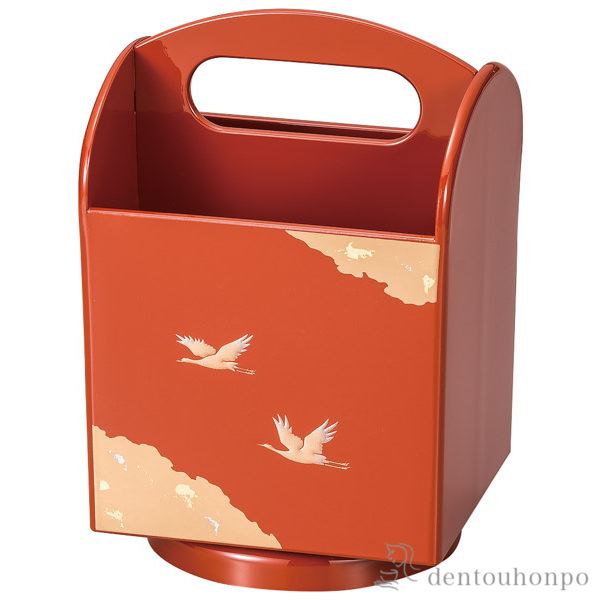 回転リモコンラック 光輝 洗朱≪在庫確認後、1~3営業日で出荷≫ ( 名入れ有料 アクセサリー入れ 収納ボックス ケース BOX 宝物 山中漆器 )