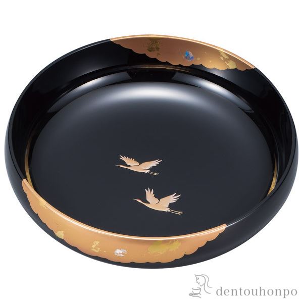 盛鉢 光輝 黒 8号≪在庫確認後、1~3営業日で出荷≫ ( 名入れ有料 和食 セット 料理 食器 パーティー 山中漆器 )