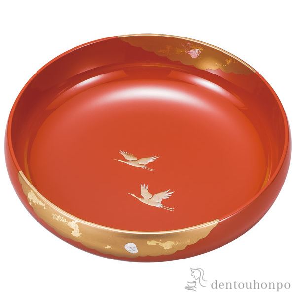 盛鉢 光輝 洗朱 8号≪在庫確認後、1~3営業日で出荷≫ ( 名入れ有料 和食 セット 料理 食器 パーティー 山中漆器 )