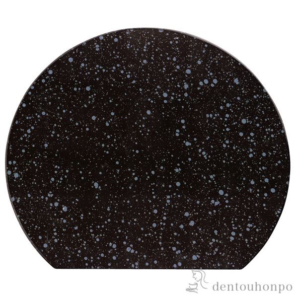 半月プレースマット マーブルブラック S≪在庫確認後、1~3営業日で出荷≫ ( ラックヌーボー 折敷 ランチョンマット お盆 トレイ トレー 祝膳 会席膳 業務用 飲食店 和食 テーブルコーディネート 新年 お食い初め 山中漆器 )