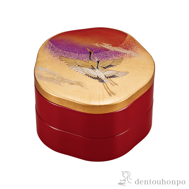 花重 天祥鶴 金 5号 / お正月 おせち 運動会 漆塗り お正月 人気 山中  