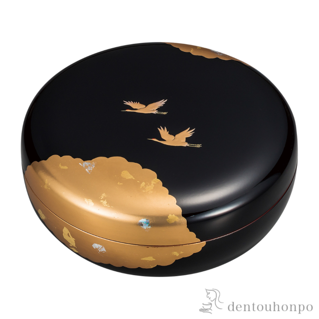 【送料無料】菓子器 光輝 黒≪在庫確認後、1~3営業日で出荷≫ ( 名入れ有料 和食 食器 おつまみ 朝食 煮物 山中漆器 )