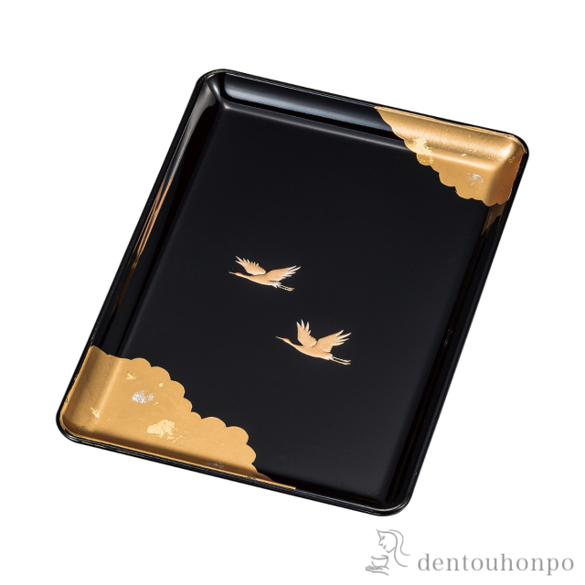 名刺盆 光輝 黒≪在庫確認後、1~3営業日で出荷≫ ( 名入れ有料 ランチョンマット コーディネート 和食 洋食 おすすめ 山中漆器 )