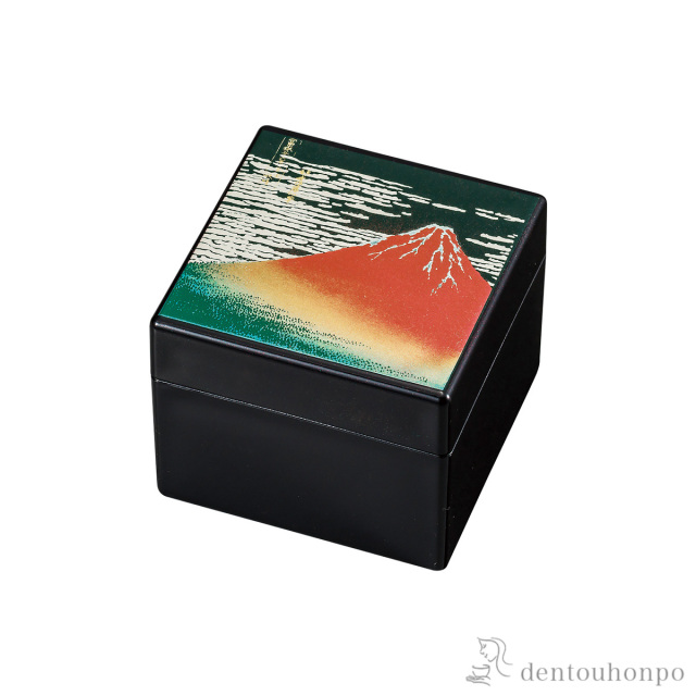 送料無料】 角宝石箱 赤富士 オルゴール付 / アクセサリー入れ 収納