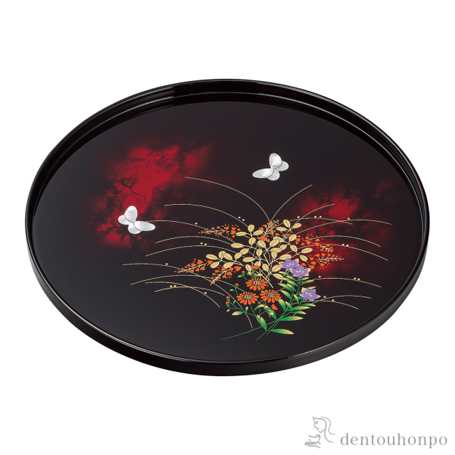 丸盆 みやび野 9号≪在庫確認後、1~3営業日で出荷≫ ( ランチョンマット コーディネート 和食 洋食 おすすめ 山中漆器 )