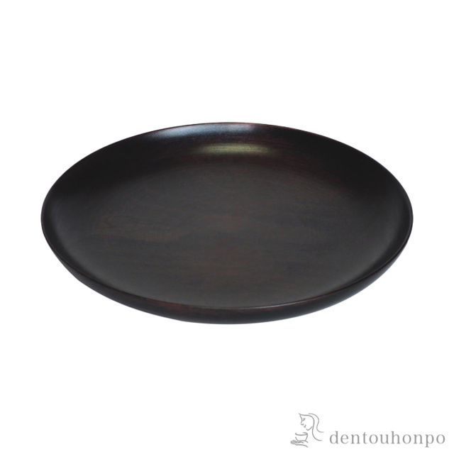 【送料無料】木製受盛皿 神代色 180mm≪在庫確認後、7営業日程で出荷≫ ( プレート おつまみ 料理 和食 洋食 山中漆器 )