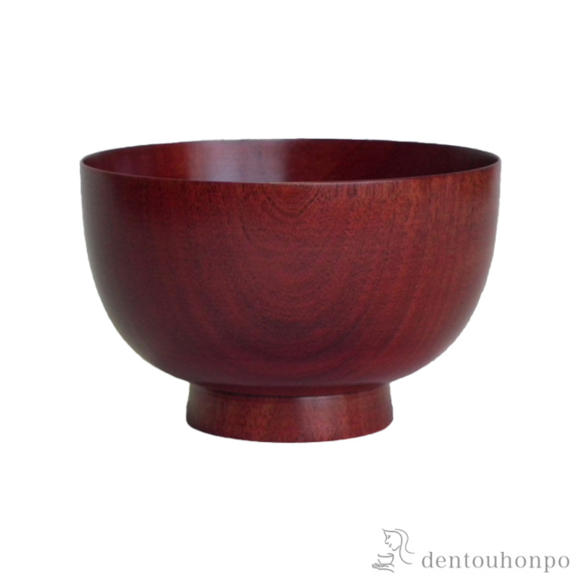木製汁椀 桜 京椀 茜色 径12.1cm / 雑煮椀 お椀 お吸い物 味噌汁