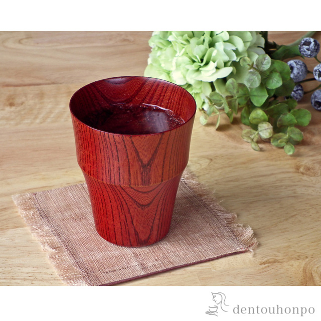 【送料無料】スタッキングカップペア 茜色 ペア≪在庫確認後、7営業日程で出荷≫ ( 焼酎グラス ビアカップ ビールグラス フリーカップ グラス 山中漆器 )