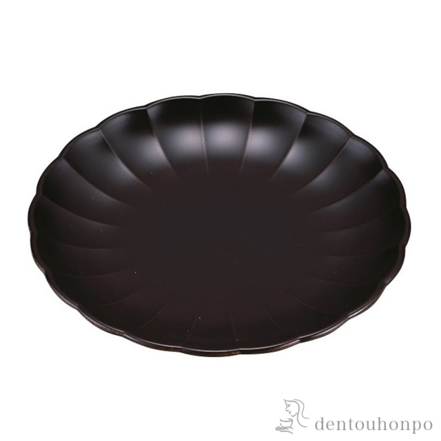 フラワープレート 溜 大 2個セット≪在庫確認後、4~7営業日程で出荷≫ ( 盛皿 プレート テーブルウェア 食器 パーティー 山中漆器 )