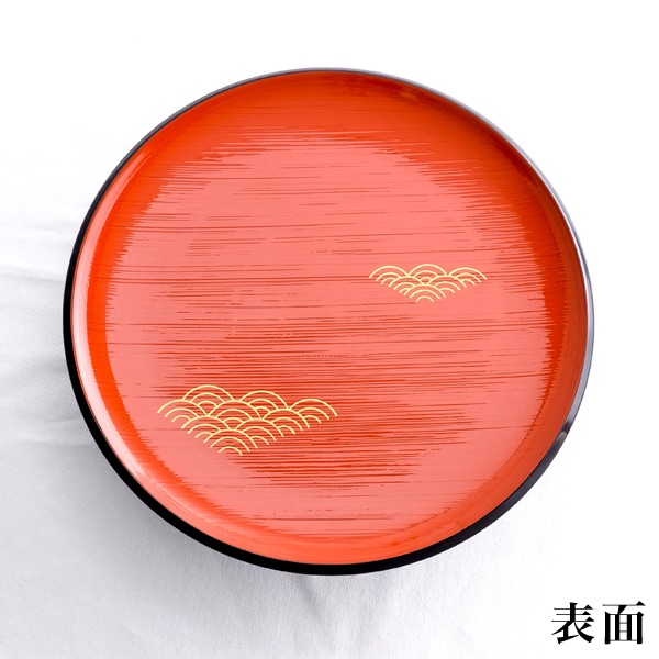 送料無料】 盛皿 刷毛目青海波 / 大皿 プレート 盛り皿 食器 木製 山中