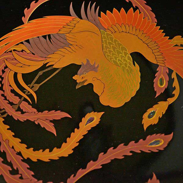 送料無料】 飾皿 鳳凰 黒 300mm / 飾り皿 絵皿 インテリア 置物