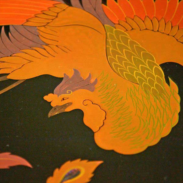 送料無料】 飾皿 鳳凰 黒 300mm / 飾り皿 絵皿 インテリア 置物