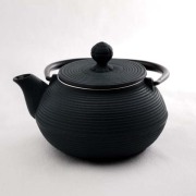 岩鋳 南部鉄器 急須 3型線引 ダマン青 320ml≪約1年で出荷予定≫ ( 岩鋳 取っ手付き 茶こし付き 茶器 カラーポット ティーポット 南部鉄器 )