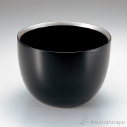 【送料無料】ワインクーラー 縁銀 黒≪在庫確認後、7営業日程で出荷≫ ( おしゃれ 酒 和風 アイスペール 氷入れ 越前漆器 )