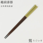 五角箸 先乾漆 鶯 23cm≪在庫確認後、7営業日程で出荷≫ ( お箸 プレゼント はし 高級箸 塗り箸 越前漆器 )