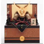 名入れ木札無料 【送料無料】五月人形 兜収納飾り 屋久杉 中村宗光作 正絹色々縅 12号 幅 45cm≪在庫確認後、7営業日程で出荷≫ ( 久月 五月人形 兜飾り コンパクト おしゃれ かっこいい 人気 江戸節句人形 )