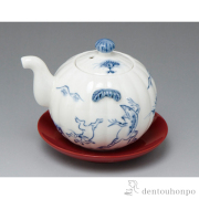 汁注 鳥獣戯画 朱台付≪在庫確認後、1~3営業日で出荷≫ ( 清水焼 京焼 退職祝い 定年 薬味入れ 卓上 調味料ケース キッチン 店舗用 清水焼 京焼 )