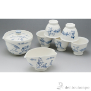 【送料無料】小茶器揃 鳥獣戯画 ７点≪在庫確認後、1~3営業日で出荷≫ ( 退職祝い 定年 湯のみ 急須 ポット プレゼント 日本茶 清水焼 京焼 )