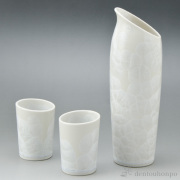 【送料無料】一太刀 酒器セット 花結晶 白≪在庫確認後、1~3営業日で出荷≫ ( 清水焼 京焼 酒器 日本酒 冷酒 プレゼント 人気 清水焼 京焼 )