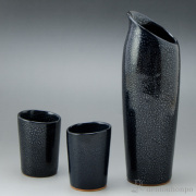 【送料無料】一太刀 酒器セット 油滴天目 黒≪在庫確認後、1~3営業日で出荷≫ ( 清水焼 京焼 酒器 日本酒 冷酒 プレゼント 人気 清水焼 京焼 )