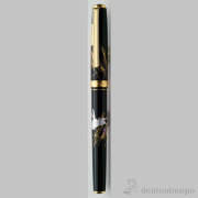 【送料無料】金沢箔万年筆 月と兎≪在庫確認後、1~3営業日で出荷≫ ( 箔一 退職祝い 定年 まんねんひつ インク付 文房具 万年ひつ 山中漆器 金沢金箔 )