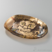【送料無料】箔名画 ガラストレー 化け猫≪在庫確認後、1~3営業日で出荷≫ ( 箔一 トレー コーディネート 和 アクセサリー おすすめ 金沢金箔 )