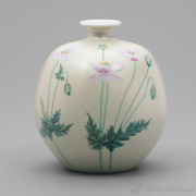 【送料無料】花瓶 けし 5.5号≪在庫確認後、1~3営業日で出荷≫ ( 木札名入れ有料 ガラス フラワーベース 花器 一輪挿し おすすめ 九谷焼 )