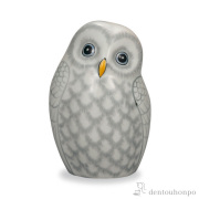 【送料無料】ふくろう 白盛彩 6号≪在庫確認後、1~3営業日で出荷≫ ( 木札名入れ有料 フクロウ 置物 玄関 風水 小物 九谷焼 )